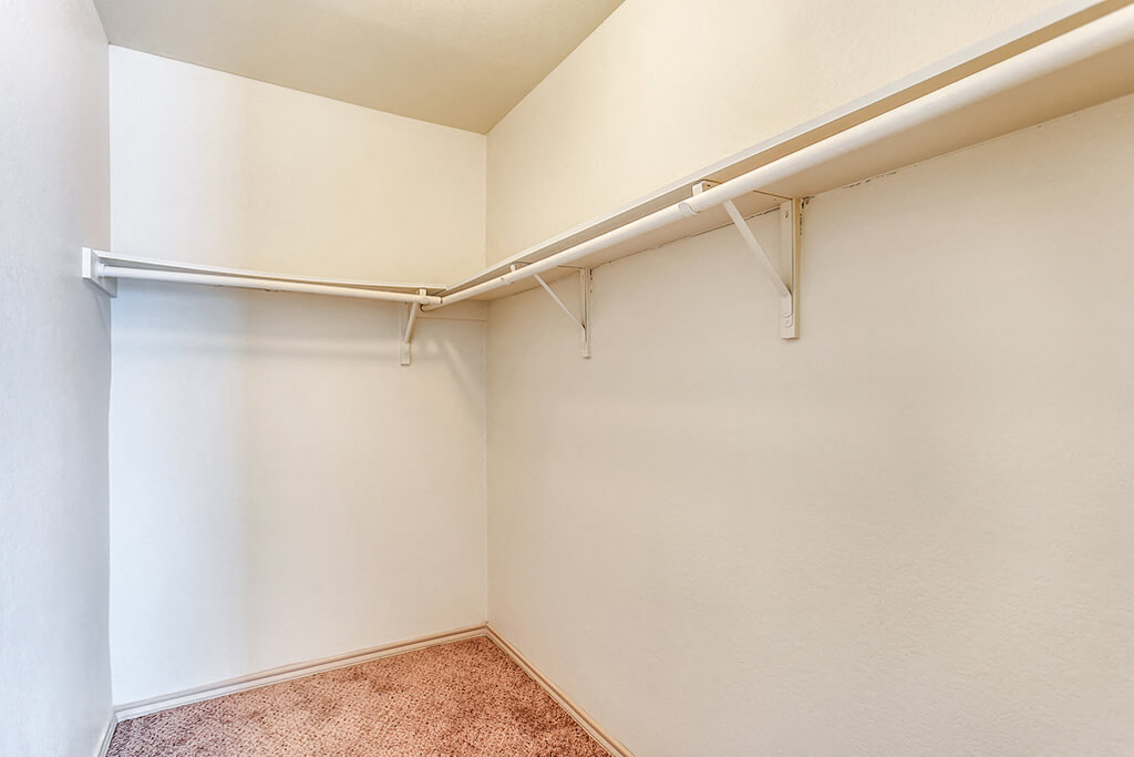 large walk in closets at Paradise Oaks apartments in Austin TX