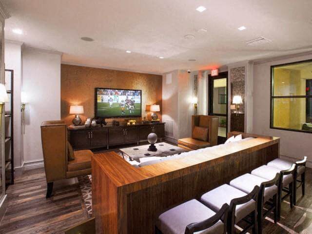 a living room with a couch and a television