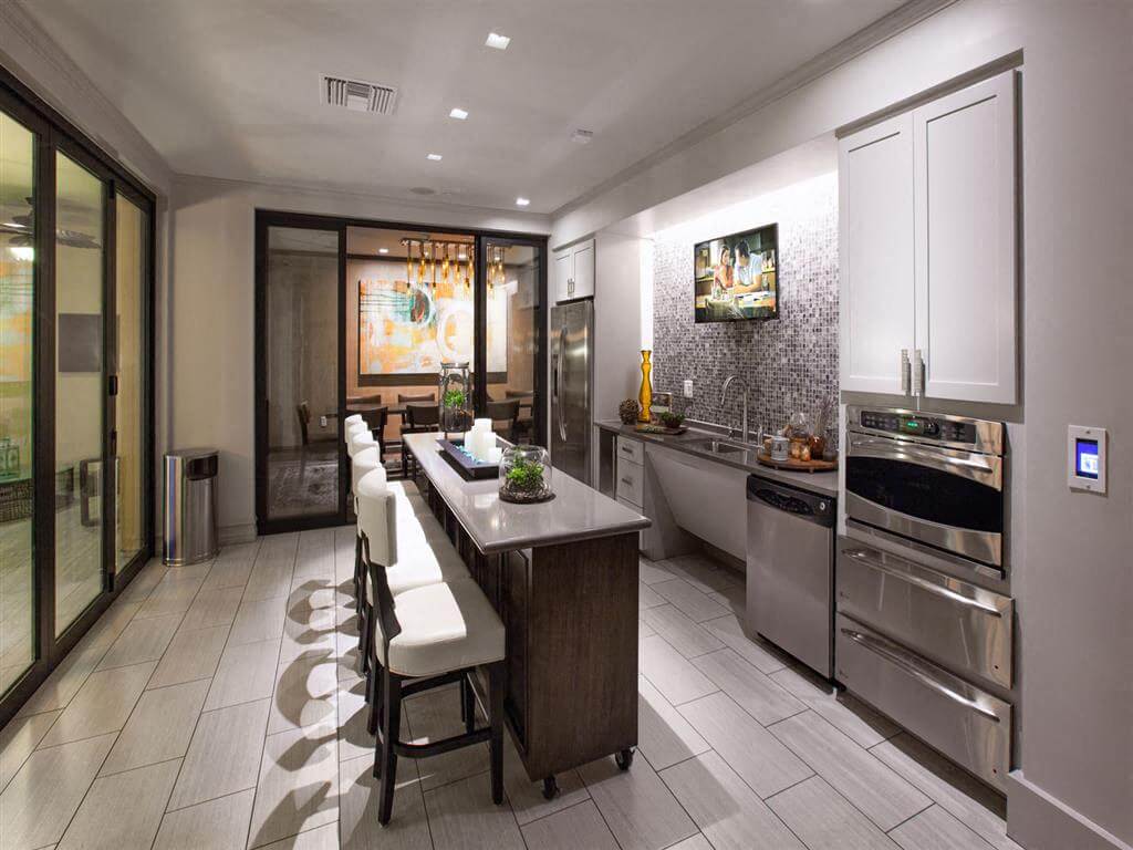 Kitchen space at Terrena Apartment Homes in Northridge CA