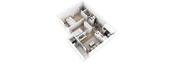 two bedroom, one bath