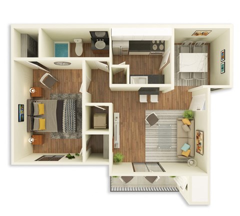 One Bedroom, One Bath with washer and dryer connections