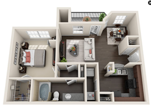 Floorplan Photos Gallery One Bedroom, One Bath