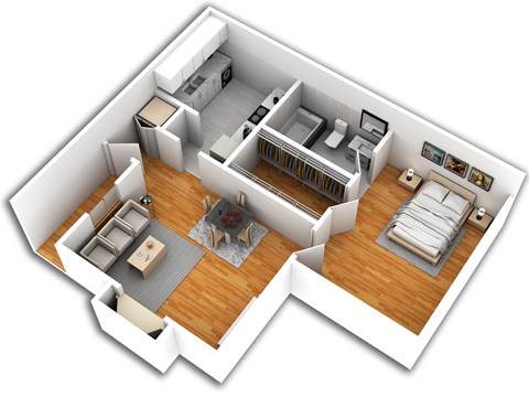 one bedroom, one bath