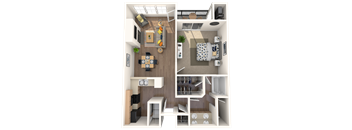 One Bedroom + One Bath 835 sq feet