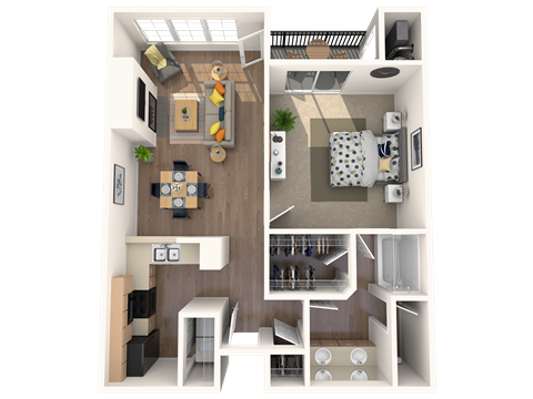 One Bedroom + One Bath 835 sq feet