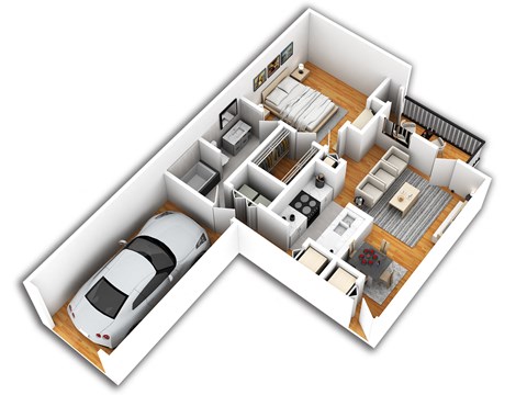 1Bed 1 Bath + Garage