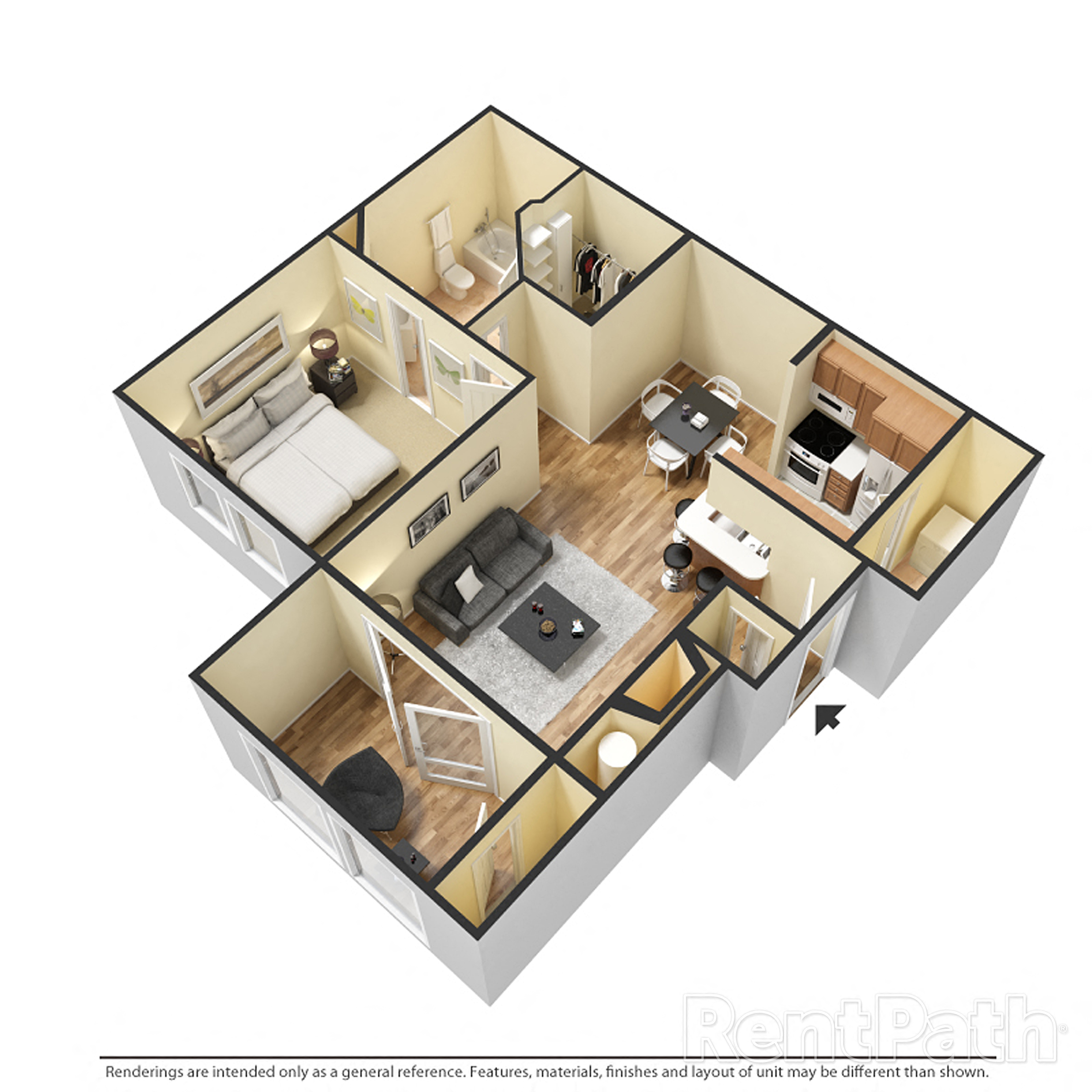 A4, One Bedroom, One Bath