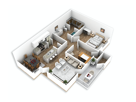 B1 2 Bed | 1 Bath | 874 sq. ft.