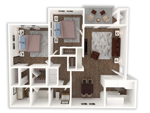 2 Bedroom. 1.5 Bath