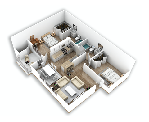 B2 2 Bed | 2 Bath | 893 sq. ft.