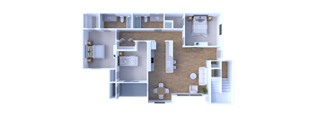 Three bedroom, two bath