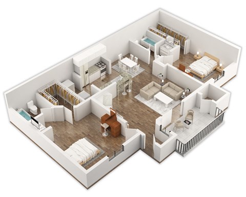 Two Bedroom, Two Bath