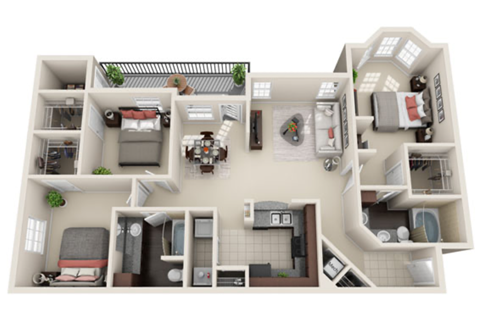 Three Bedroom, Two Bath