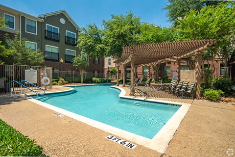 A swimming pool with the number 3 on the side.