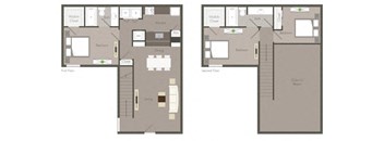 The Idlewood - Three Bedroom Two Bathroom Floor Plan at Clarkston Station Apartments, Georgia