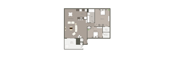 2bed 2bath Floor Plan at Woodside Village Apartments, Clarkston, 30021