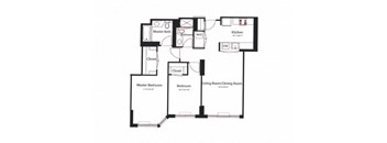 2 Bed 2 Bath - Baden Floor Plan at Riello Apartments Owner LLC, Edgewater, 07020