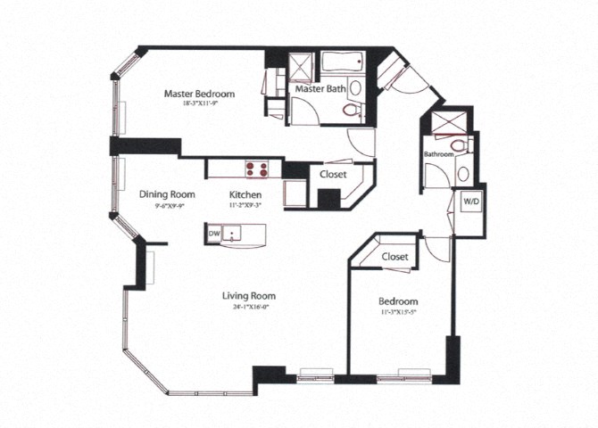 2 Bed 2 Bath - LUGANA Floor Plan at Riello Apartments Owner LLC, Edgewater