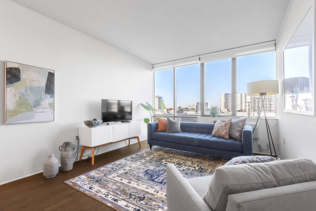 Living Room Interior at Hudson Lights, Fort Lee, NJ, 07024