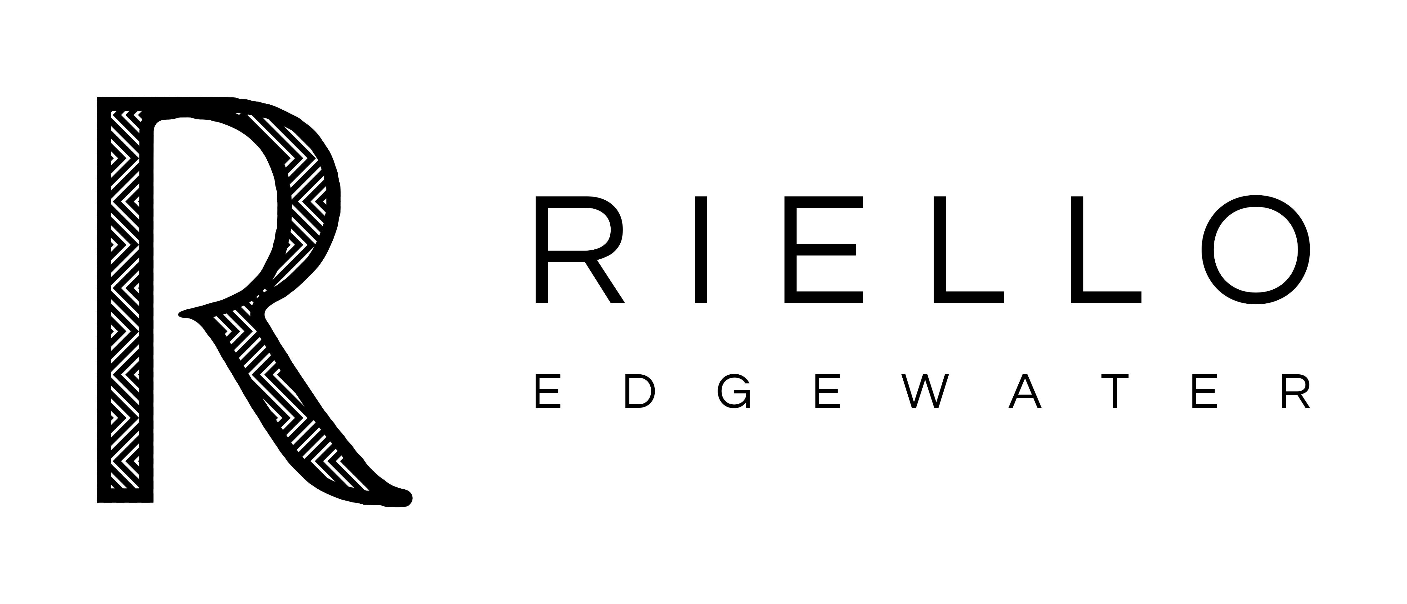 A logo with a large letter R and the words RIELLO EDGEWATER below it.