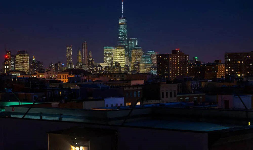 City View In Night at Grand Adams Apartment Owner LLC, Hoboken, New Jersey