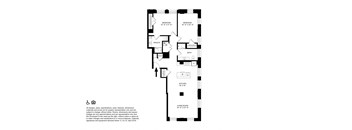 H- Two Bedrooms Two Bathrooms Floor Plan at The Stott, Detroit, Michigan.