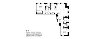 N- Two Bedrooms Two Bathrooms Floor Plan at The Stott, Detroit, Michigan.