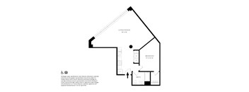 Unit B8 (ADA) 1 Bed 1 Bath Floor Plans  at The Assembly, Detroit, Michigan