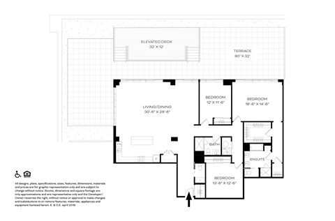 UnitC3 3 Bed 2 Bath Floor Plans  at The Assembly, Detroit, Michigan