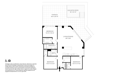 UnitC5 3 Bed 2 Bath Floor Plans  at The Assembly, Detroit, Michigan