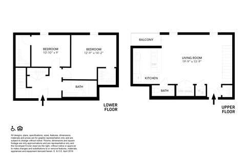 A black and white image of a floor plan for a two-story home.