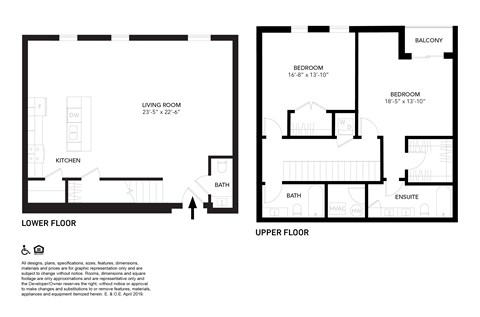 A black and white image of a floor plan for a two-story house.
