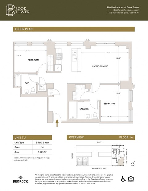 a floor plan of a home  at Book Tower, Detroit, MI