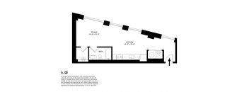 Studio 1 Bath A Floor Plan at The May, Cleveland, OH, 44114