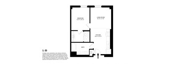1 Bed 1 Bath B9 Floor Plan at The May, Cleveland, OH, 44114