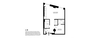 1 Bedroom 1 Bathroom D floor plan at The May, Cleveland, OH, 44114