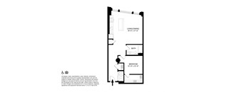 1 Bedroom 1 Bathroom E2 floor plan at The May, Cleveland, OH, 44114