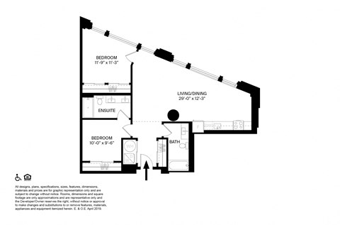 2 Bedroom 2 Bathroom S Floor plan at The May, Cleveland, OH, 44114
