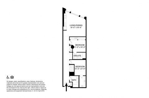 2 Bedroom 2 Bathroom T6 Floor plan at The May, Cleveland, OH, 44114