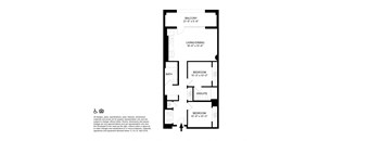 2 Bedroom 2 Bathroom U2 Floor plan at The May, Cleveland, OH, 44114