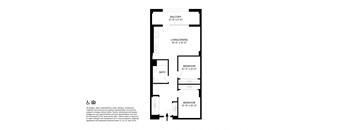 2 Bedroom 2 Bathroom U9 Floor plan at The May, Cleveland, OH, 44114