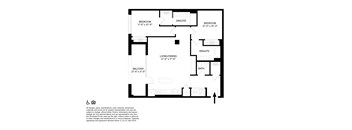 2 Bedroom 2 Bathroom X9 Floor plan at The May, Cleveland, OH, 44114