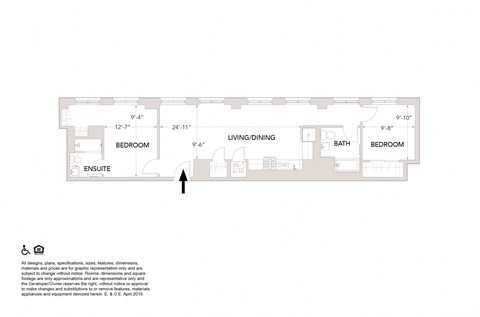 Affordable One Bedroom Floor Plan at Book Tower, Detroit, MI, 48226
