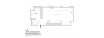 C ADA Studio Floor Plan at Book Tower, Detroit, MI, 48226