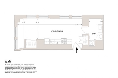 D3 Floor Plan at Book Tower, Detroit, MI, 48226