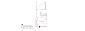 I One Bedroom Floor Plan at Book Tower, Detroit, MI, 48226