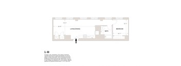 J2 One Bedroom Floor Plan at Book Tower, Detroit, MI, 48226