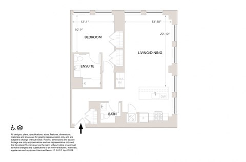 R 1 Bedroom 1.5 Bathrooms Floor Plan at Book Tower, Detroit, MI, 48226
