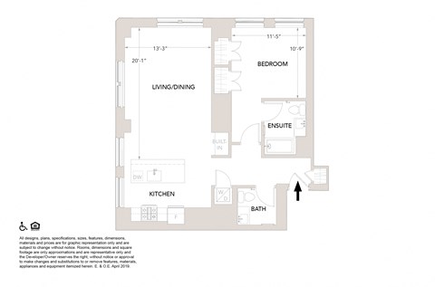 R2 One Bedroom 1.5 Bathrooms Floor Plan at Book Tower, Detroit, MI, 48226