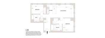 T2- 2 Bedrooms 2 Bathrooms Floor Plan at Book Tower, Detroit, MI, 48226
